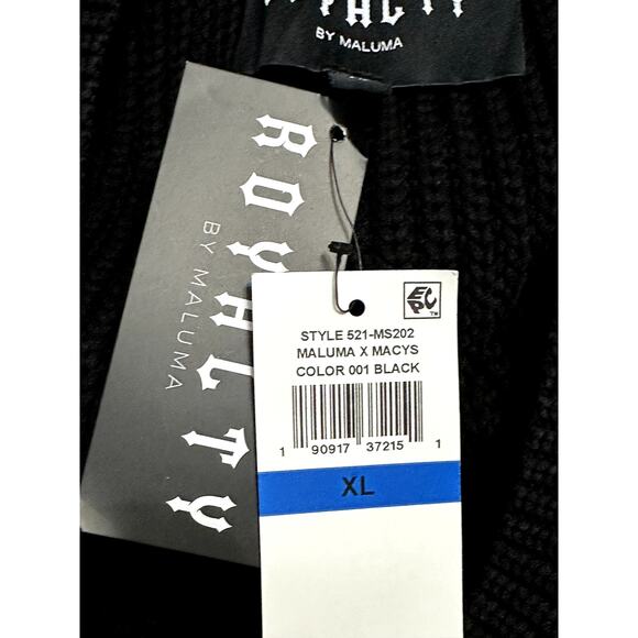 Royalty by Maluma Women's Black Crop Scoop Neck Knit Tank Top Sweater XL NWT - Picture 8 of 10